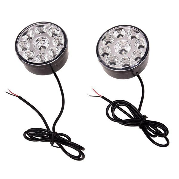 

car headlights 12v waterproof led fog lights set drl round white