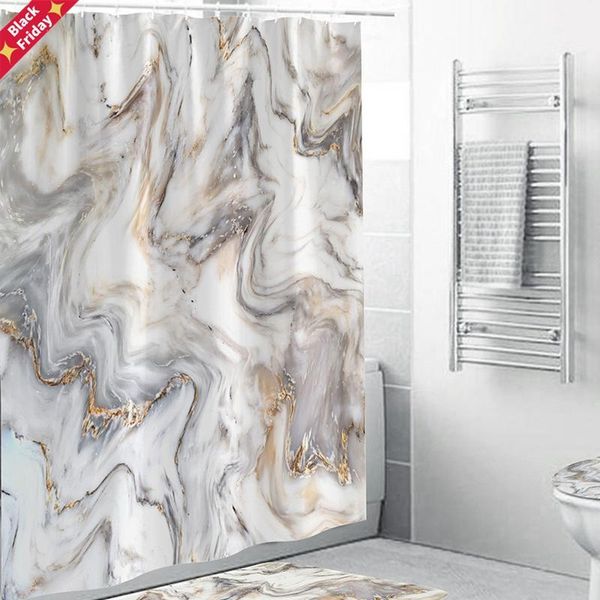 

shower curtains art marble print curtain modern bathroom washroom decor thick bathtub cover mat pad waterproof moldproof bath