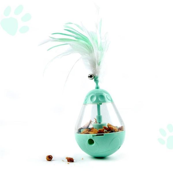 

electric tumbler cat toy leakage container feather bell cats interactive toys
