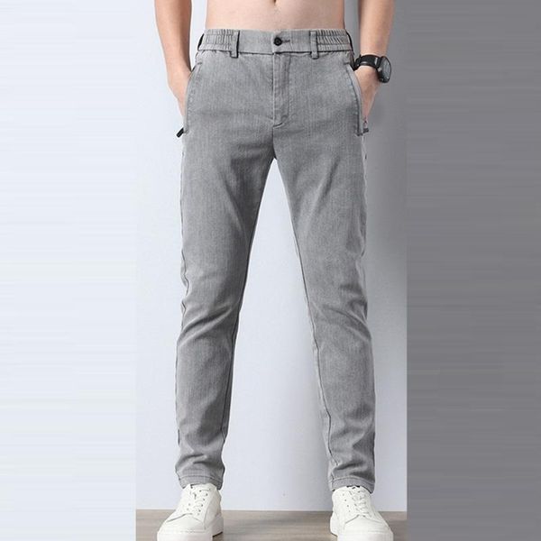

men's jeans denim men harajuku black gray casual pants for autumn zipper korea clothing 2021, Blue