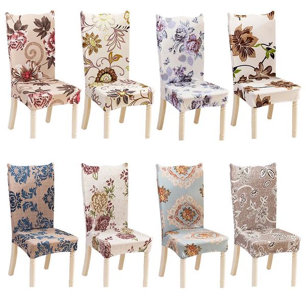 

chair covers modern minimalist dining room stretch cover kitchen anti-dirty spandex floral printed slipcover stool with back seat case