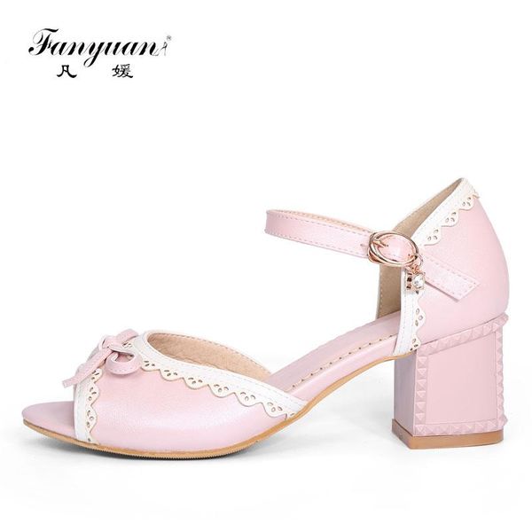 

fanyuan vintage women high heel sandals round toe summer shoes bowtie open lacework woman party, Black