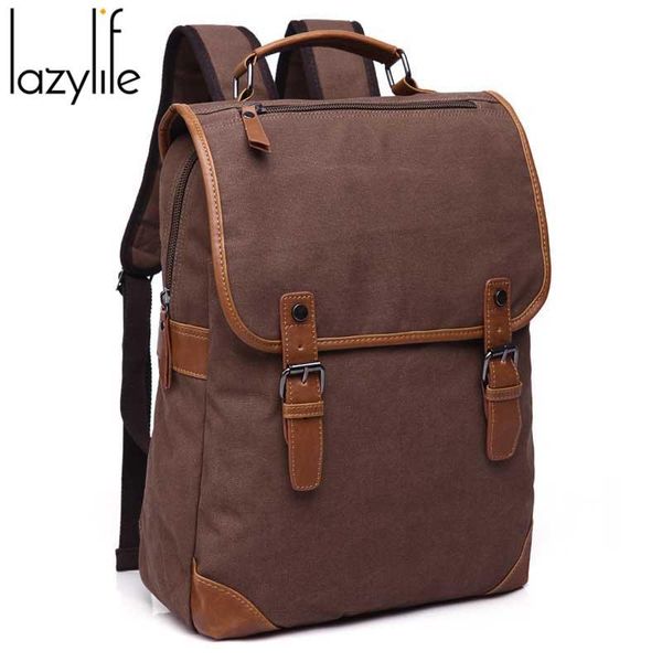 

backpack lazylife canvas travel lapr student school bag