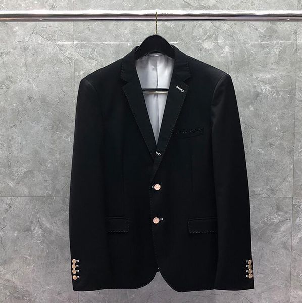 

jackets fashion tb thom brand blazer men clothing black formal suit slim fit casual jacket single breasted wool auturan winter coat, Black;brown