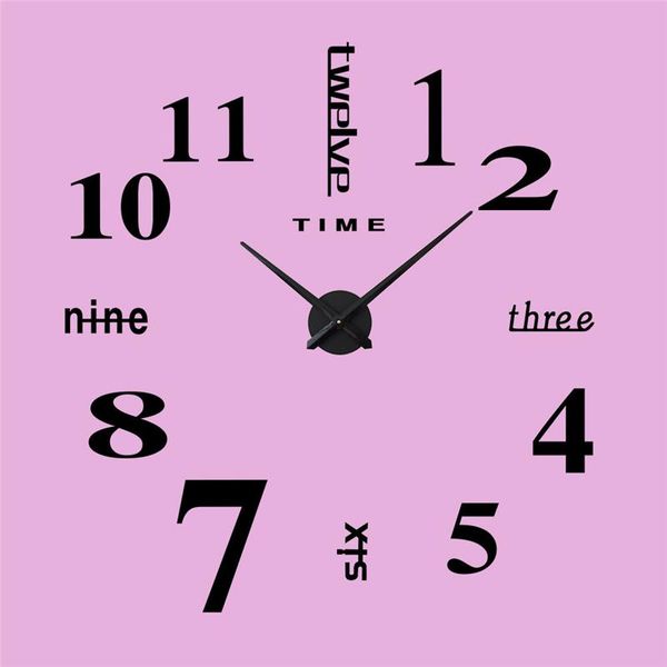 

wall clocks creative diy acrylic clock european style personality oversized 3d sticker design home office room decoration