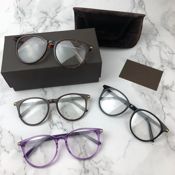 

newarrival designed 5576f round glasses frame 51-18-145 purple plank plain for prescription fullset designed case, Black