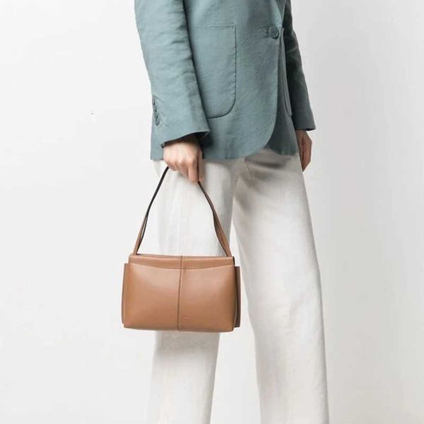 

minority design single shoulder leather women's bag french stick bag cowhide underarm bag net red simple purse