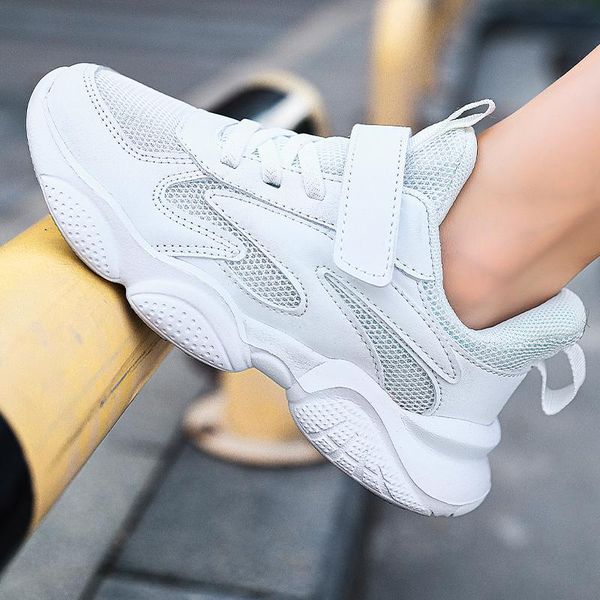 

athletic & outdoor hook&loop children's shoes mesh breathable sneakers for boys lightweight kids sport children running shoe high quali, Black