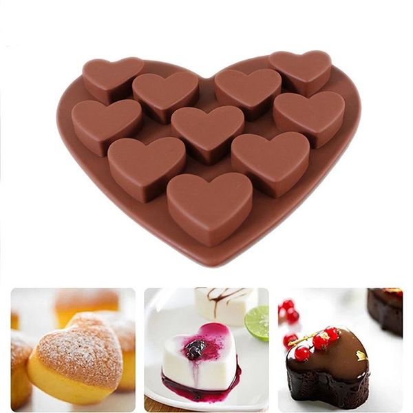 

baking moulds silicone molds love heart shaped fondant cake chocolate mold kitchen tool
