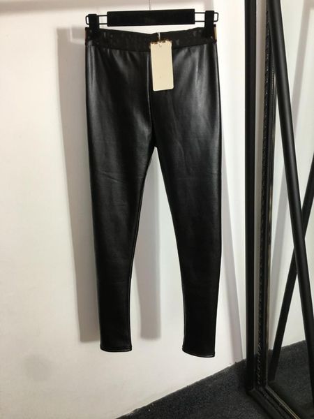 

women's pants & capris winter 2021 matte leather high waist thick plus plush leggings fa-3-90, Black;white