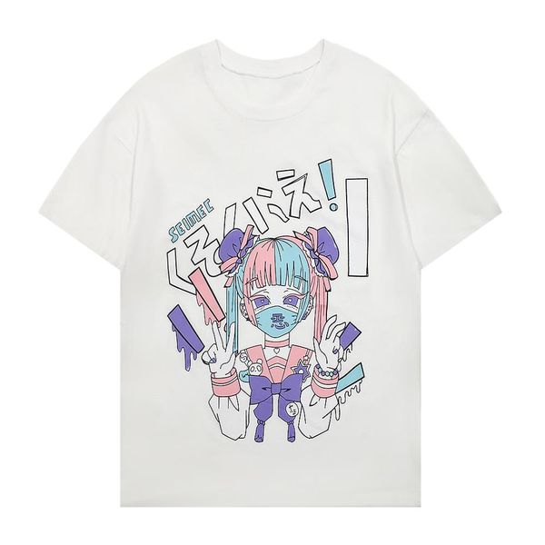 

summer goth female tee aesthetic loose women t-shirt punk dark grunge streetwear ladies gothic tshirts harajuku clothes, White