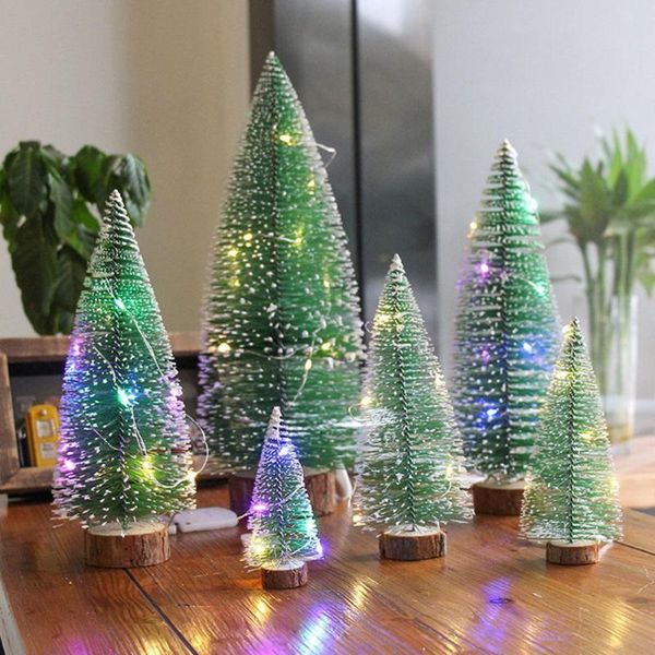 

christmas decorations green cedar tree led light pine needle mini acrylic