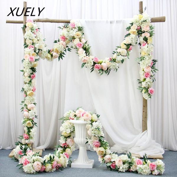 

decorative flowers & wreaths 200cm european cored peony artificial flower row silk plants rattan arch wedding party decor home garden curtai