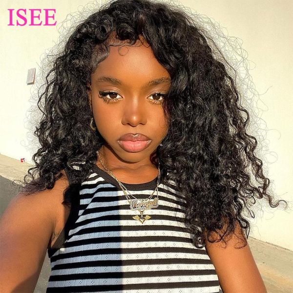 

lace wigs peruvian deep wave 4x4 closure short bob human hair 13x4 front wig for women, Black;brown