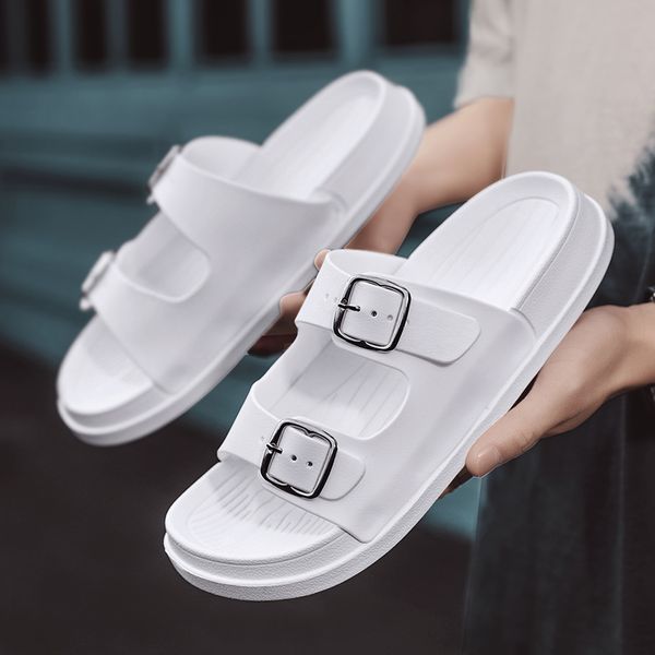 

new summer white home soft slippers men fashion comfort slides men casual shoes outdoor beach mens flip flops zapatillas casa, Black