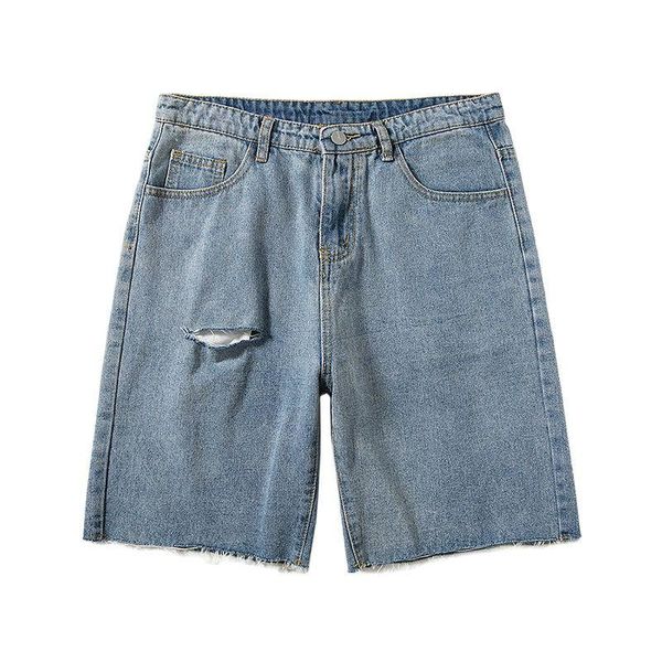 

men's shorts casual hole bull-puncher knickers male port of ins summer fashion brand loose burrs pants handsome breeches, White;black