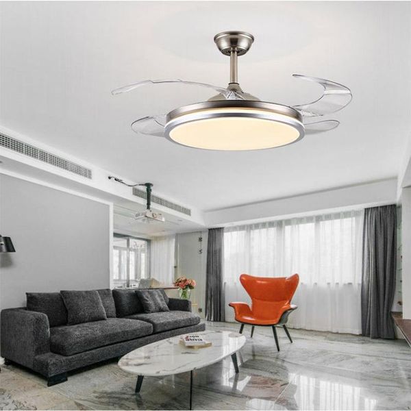 Fãs de teto Fã minimalista moderno com LED Light Nordic Luxury Lamp for Living Room Ventilador de TechO decoração BC50