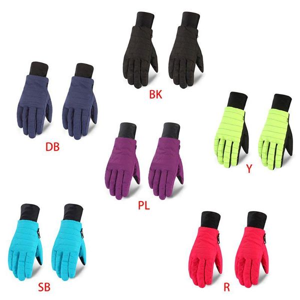 

ski gloves womens winter waterproof snow bright colored stripes thermal lined non-slip sports cycling snowboard mittens f2tc