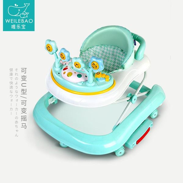 

baby walkers walker6/7-18 month multi function anti rollover hand push can sit folding band music
