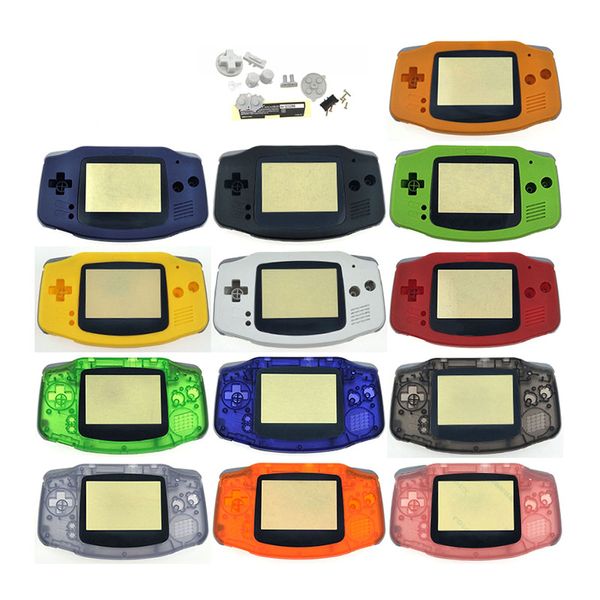 Yeni Plastik Renkli Tam Konut Kabuk Hard Case Ekran Lens Ile Yedek GBA Gameboy Advance Konsol Kabukları Onarım Parçası DHL Fedex EMS Ücretsiz Gemi