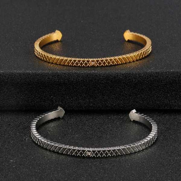 

bangle x pattern with diamond direction bracelet for woman fashion adjustable size luxury korean jewelry retro girls gold silver, Black