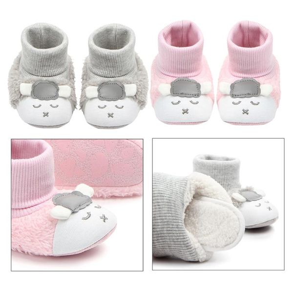 

born cartoon lamb soft plush booties for 0-15 months baby 11.5/12.5/13.5cm first walkers