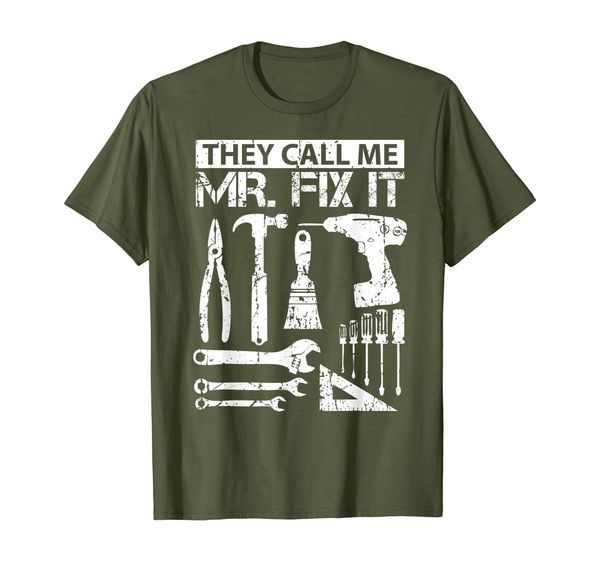

they call me mr fix it carpenter father t-shirt, White;black