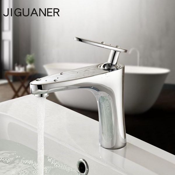 

bathroom sink faucets jiguaner and cold basin faucet contemporary mixer tap white ceramic brass body piloshed chrome jgr1015