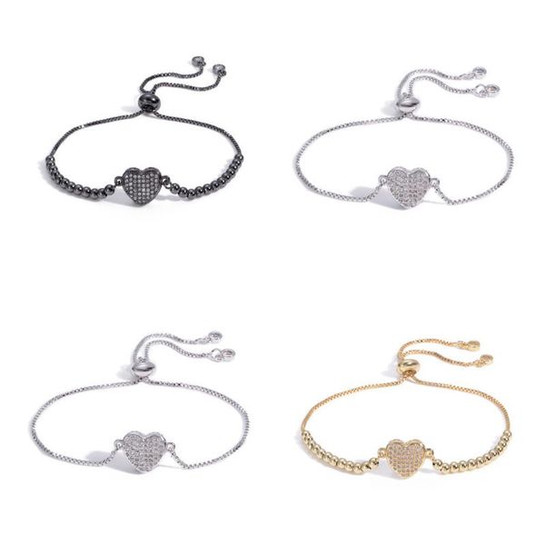 

charm bracelets 2021 korean fashion women's chain jewelry on the goth couple colored zircon heart anime pendants bracelet, Golden;silver