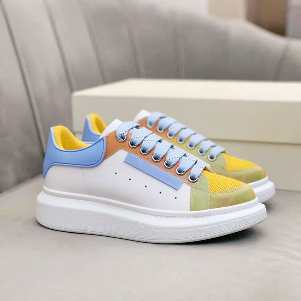 

fashion patchwork color casual shoes leather breathable lace up low cut platform oversized sneakers leisure thick soled skateboard runner tr, Black