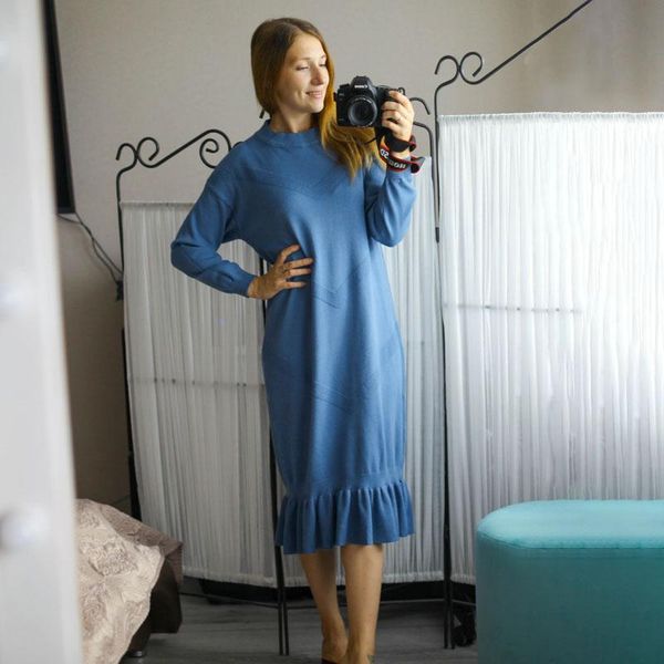 

oversize long knitted dress women o neck sleeve sweater dresses autumn winter straight casual loose korean fashion clothing, Black;gray