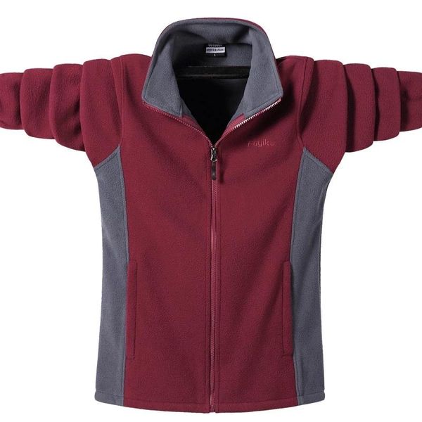

men's jackets autumn men fleece zipper stand collar casual out door coat patchwork sweatshirt plus size 8xl 9xl, Black;brown