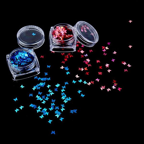 

nail art decorations 1pcs butterfly sequins laser accessories, Silver;gold