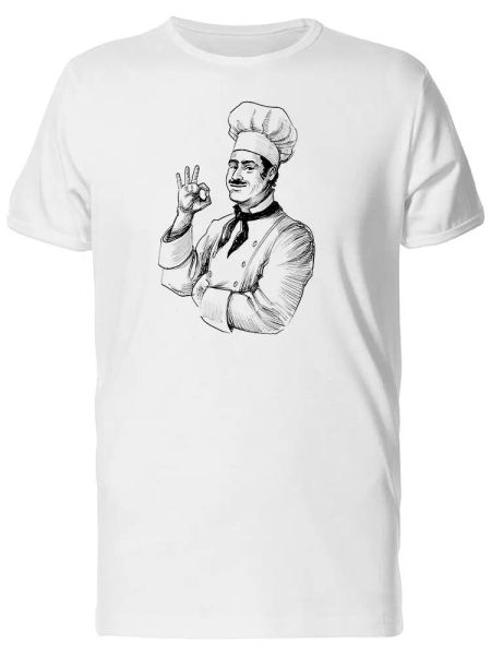 

cool retro chef sketch men's tee -image by shutterstock, White;black