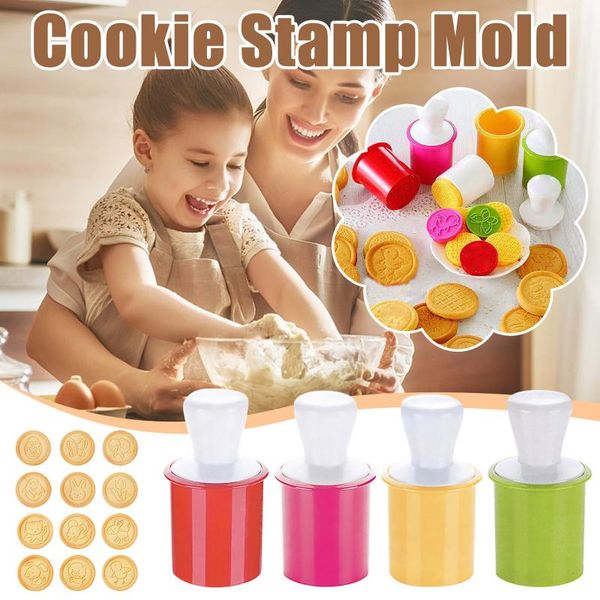 

baking moulds silicone cookie stamp mold set diy embossing cartoon animal tools kitchen accessories c50