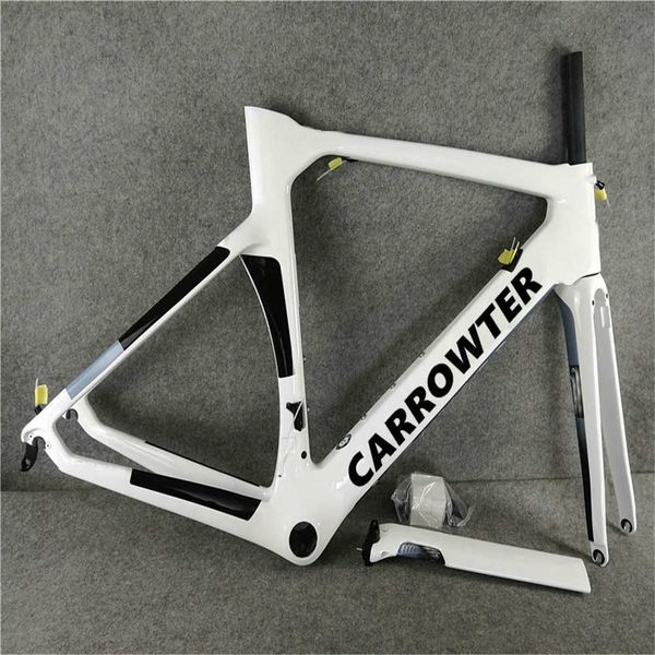 

white carrowter concept bicycle carbon frame road bike frameset glossy 16 colors