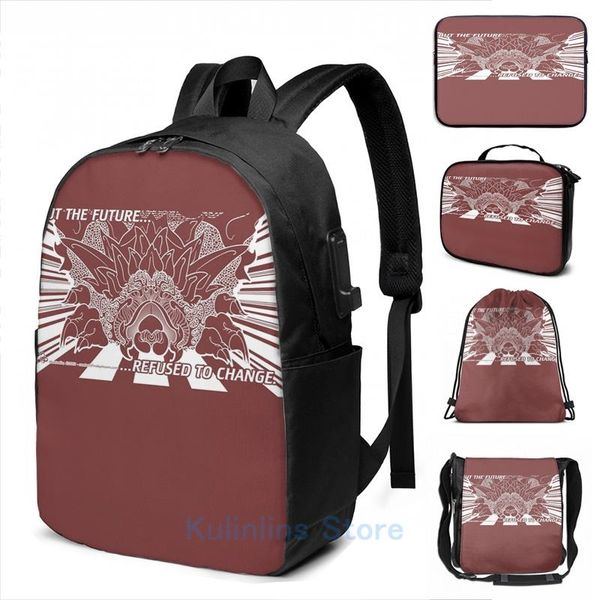

backpack funny graphic print lavos first form (white) usb charge men school bags women bag travel laptop