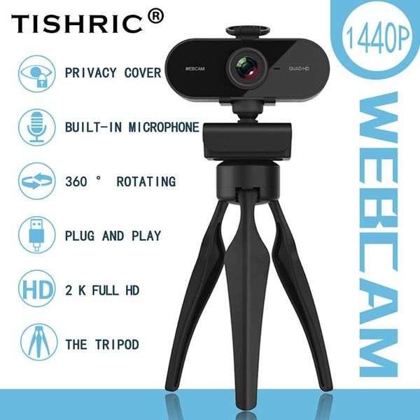 

webcam 2k 2560*1440p full hd pc computer web camera with tripod cover anti peeping cam autofocus usb webcams