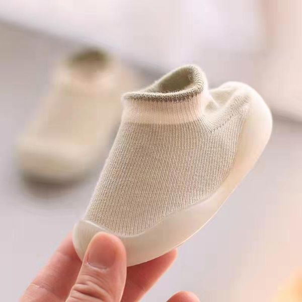 

first walkers baby boys girls sock shoes autumn non-slip floor socks kids soft rubber sole toddler infant with soles