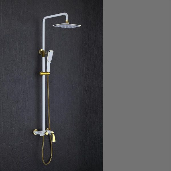 

bathroom shower sets skowll rain faucet bathtub mixer tap wall mounted system white gold s20063