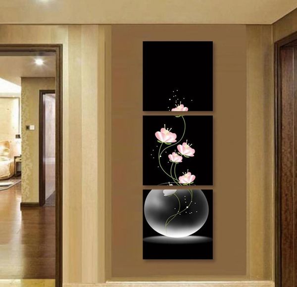 

modern arts designed lotus flower vase canvas paintings unframed decorative digital oil wall diy p filling color living room home decor deco