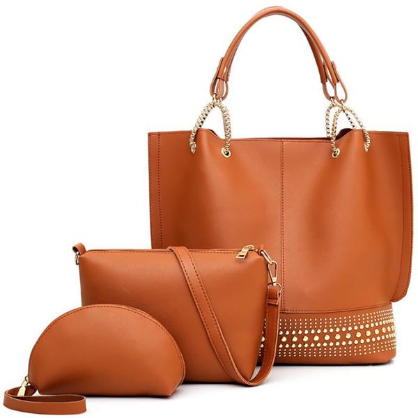 

evening bags 3pcs women's set fashion pu leather crossbody bag ladies handbags solid messenger shoulder flaps wallet for female 2021