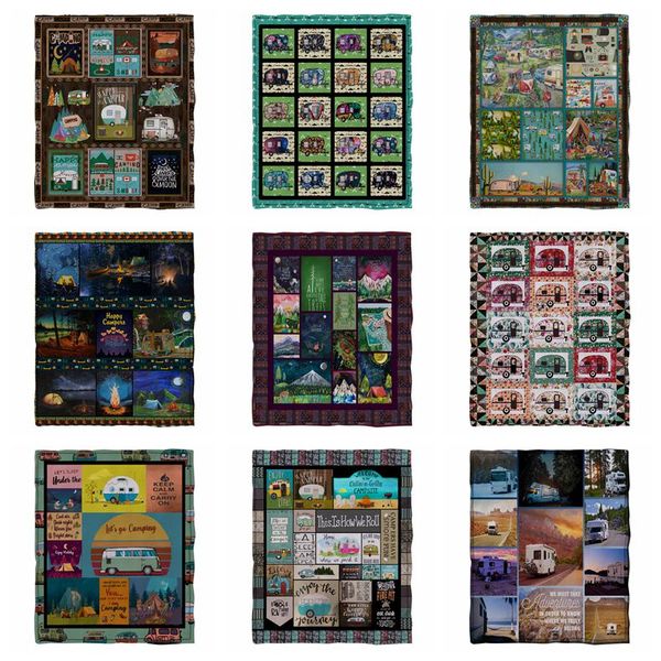 

camping blankets flange blanket 3d digital printed throw quilts colorful car printing fleece double carpet soft warm air quilt sofa couch sl