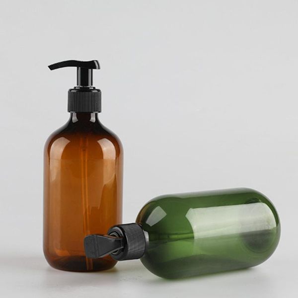 

1/2 pcs 300/500ml empty pump bottles lotion shampoo liquid container for home travel fp8 storage boxes & bins