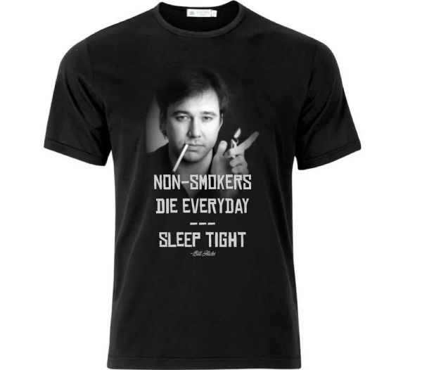 

bill hicks non smokers quote t shirt black, White;black