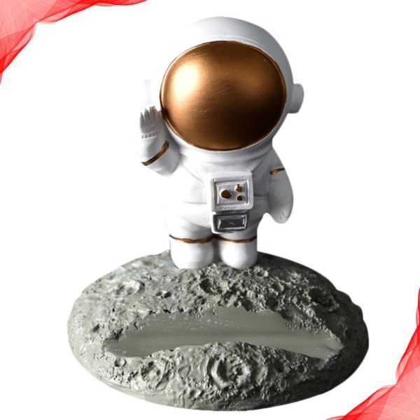 

cell phone mounts & holders 1pc creative holder space astronaut shape stand decorative portable smartphone (white golden)