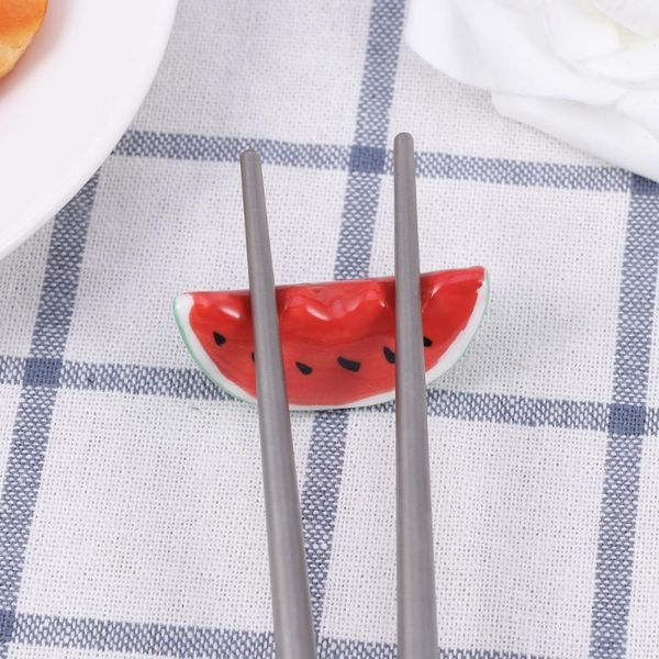 

chopsticks 3pcs watermelon shape ceramic rack holder rest dining room ornament