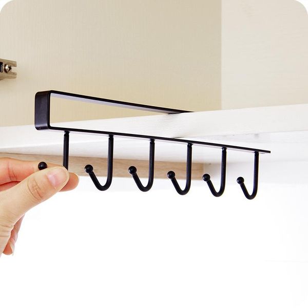 

hooks & rails 2021 fashion 6 metal under shelf mug cup cupboard kitchen organiser hanging rack holder storage organization