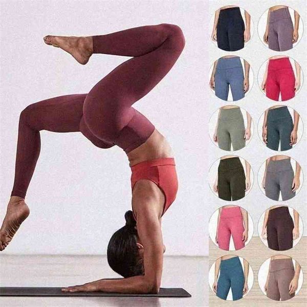

lu-32 lulu womens leggings yoga suit pants align high waist sports raising hips gym wear legging elastic fitness tights workout 10fm#, Black
