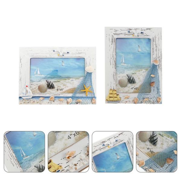 

frames 2pcs mediterranean theme po frame wooden picture creative holder